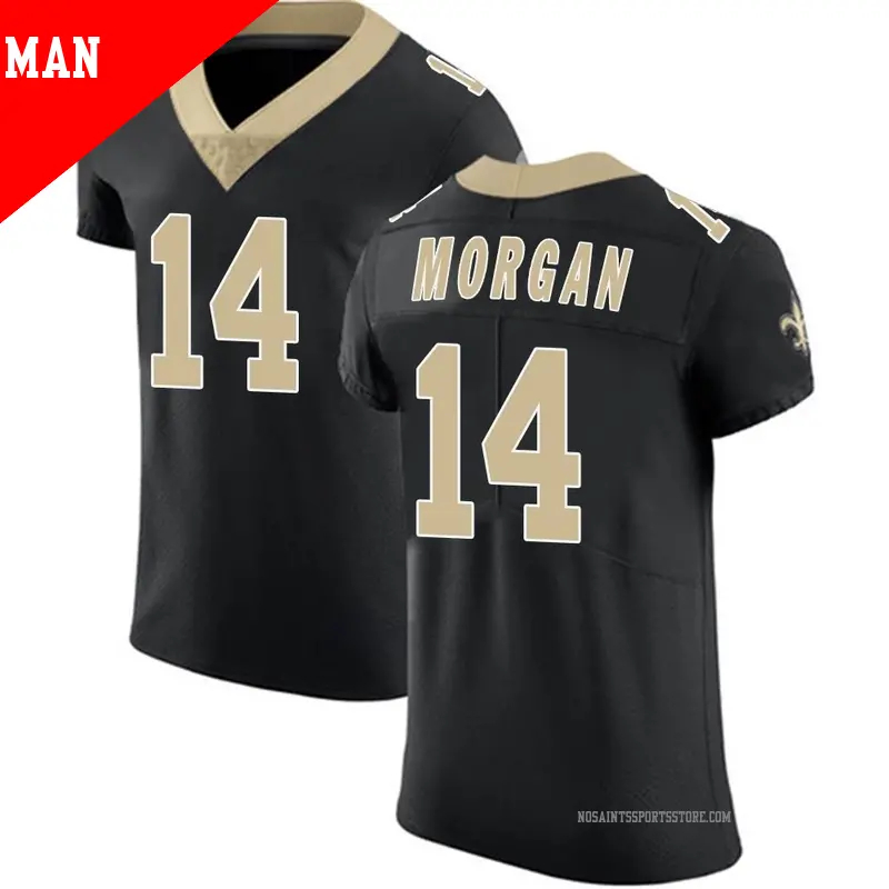 Men s 14 Stanley Morgan Jr. New Orleans Saints Elite Black Team Color Vapor Untouchable Jersey